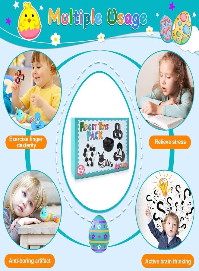 ASIOWELY Fidget Toys for Kids 8-12 Pack, Sensory Toys Set Easter Basket Stuffers for Teens Adults Autism, Fidget Slug, Sensory Ball Desk Toy Stress Relief Toys for ADHD Toddler - Image 4